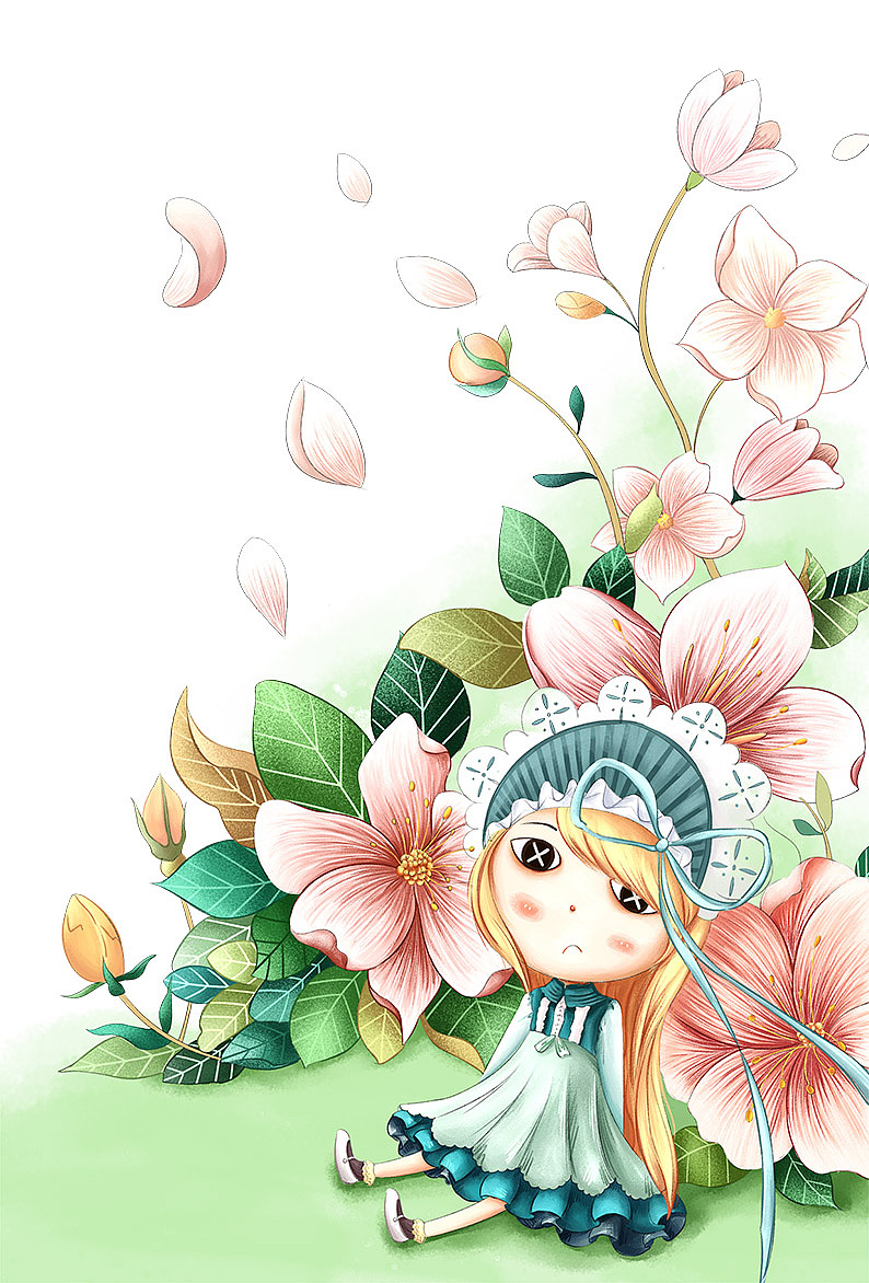 摸鱼摸鱼，涂个花（图ZODcxNjE1MzY=） - 儿童插画 - 站酷设计师果子狸狸狸_阿歆原创素材 - 站酷ZCOOL