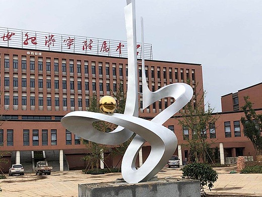 校园不锈钢雕塑 未来星雕塑 校园主题雕塑