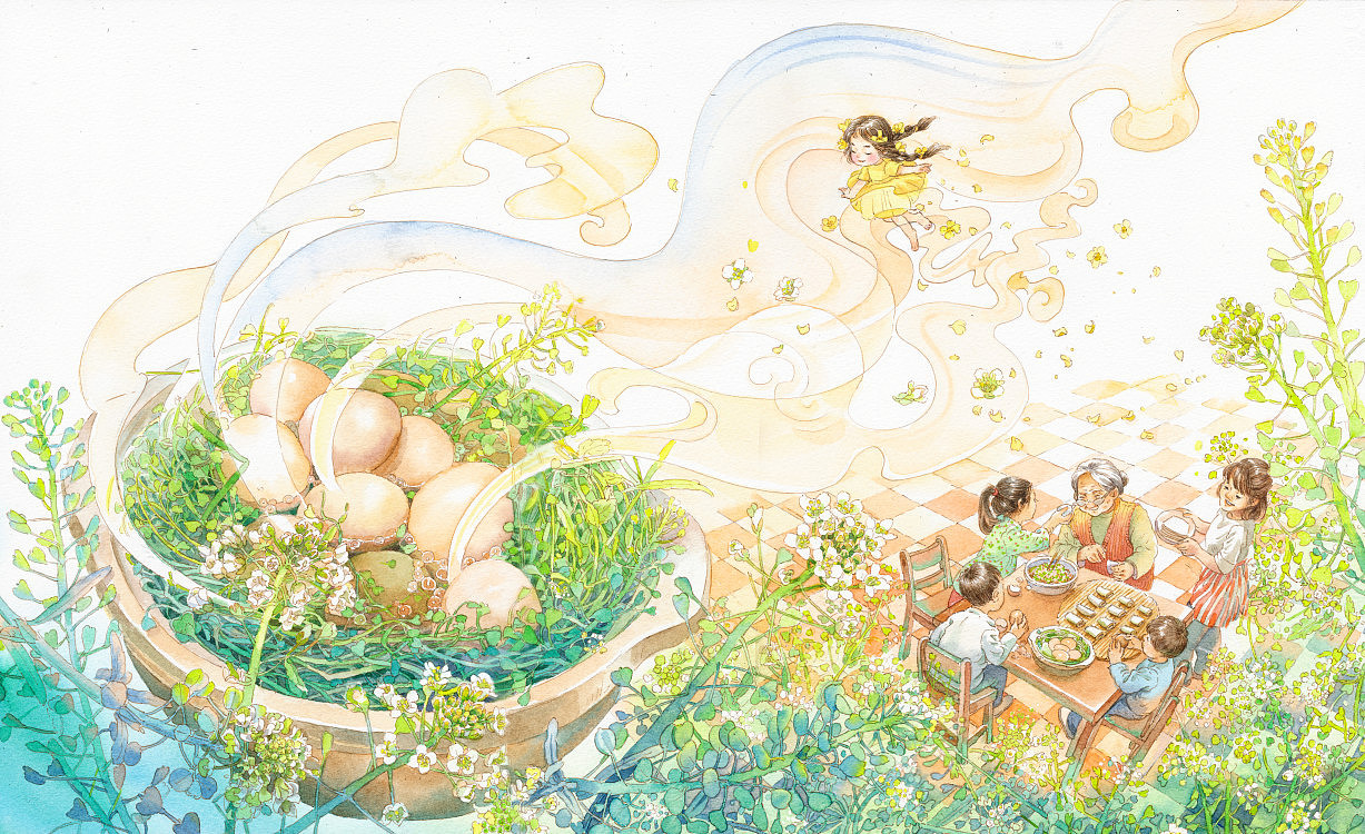 迎春花开了|插画|绘本|1979水印_原创作品-站酷zcool