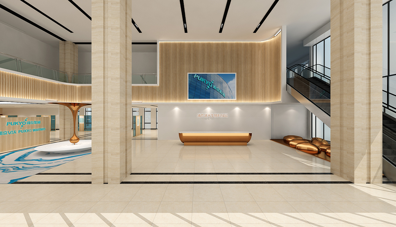 浦京涟水生物科技园企业服务楼招商大厅及展厅改造设计|空间|家装设计