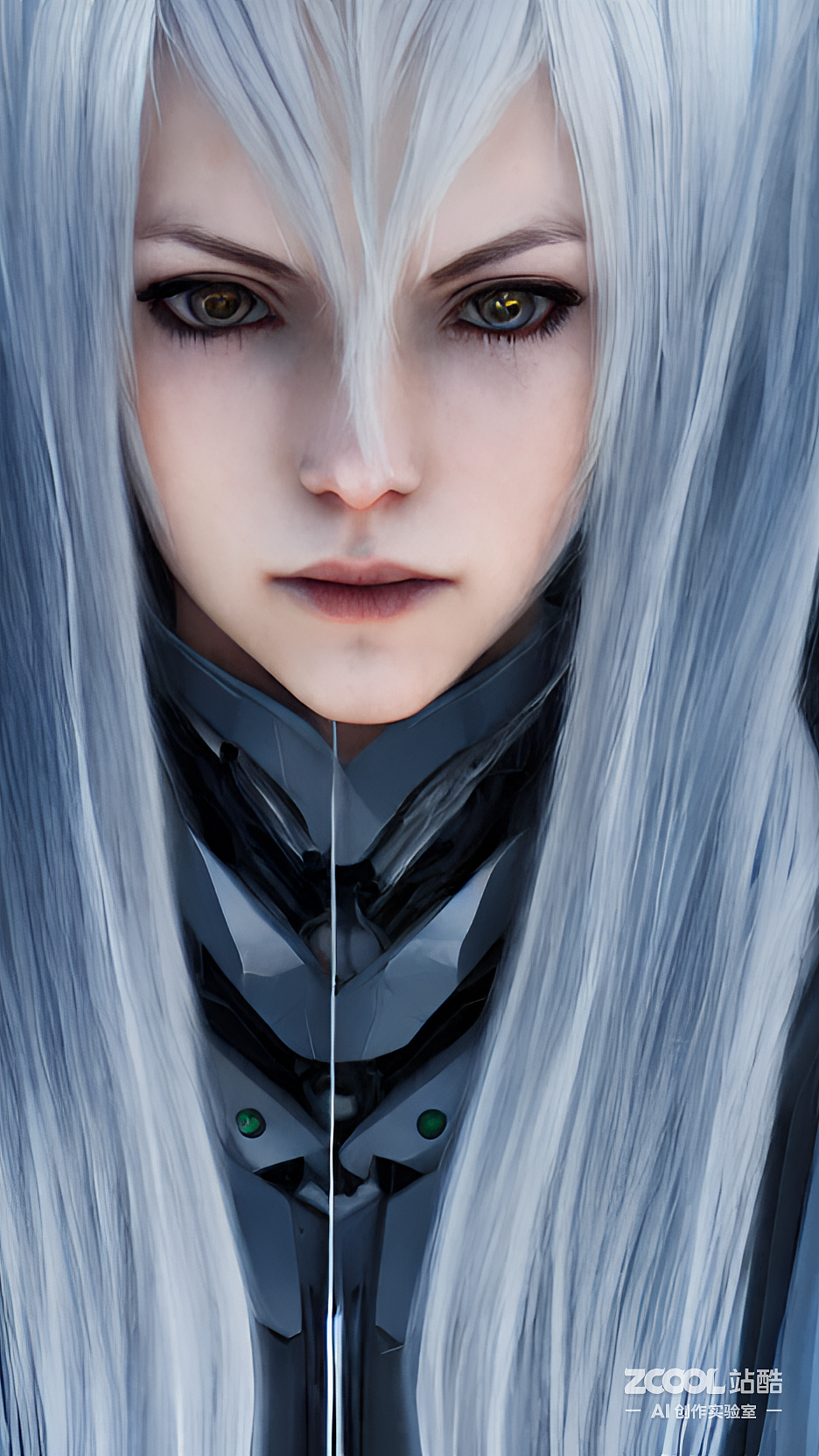 #AI创作实验室#机甲银发少女 双马尾 赛博朋克（图ZMzIxMDU2MTY4） - AI作品 - 站酷设计师ohhovo原创素材 - 站酷ZCOOL
