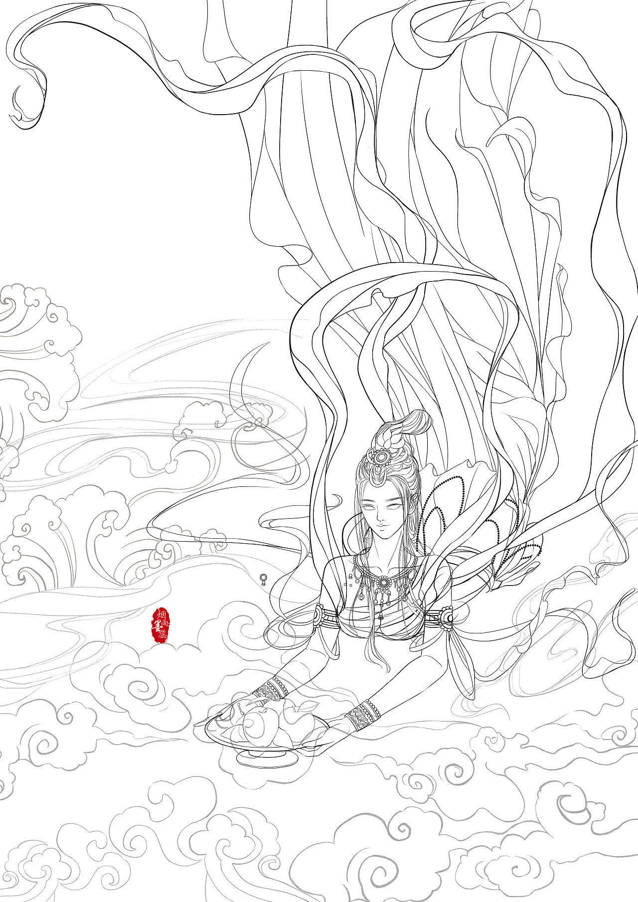 敦煌古风女子|插画|创作习作|烟雨墨蕊 - 原创作品 - 站酷 (zcool)