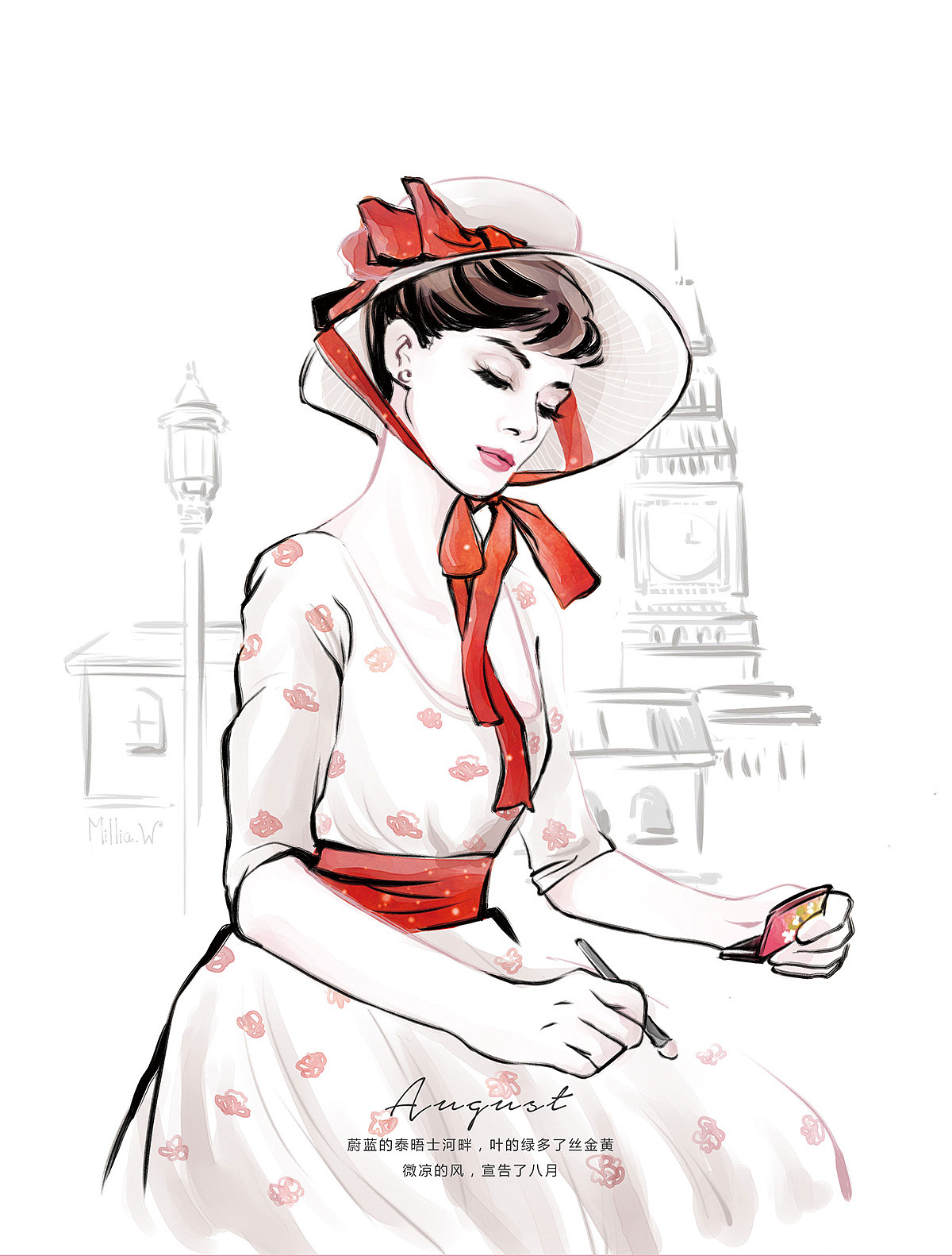 致敬奥黛丽赫本|插画|艺术插画|milliawong_原创作品-站酷zcool