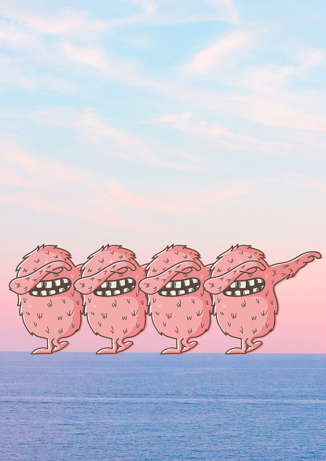 dab粉毛怪形象设计