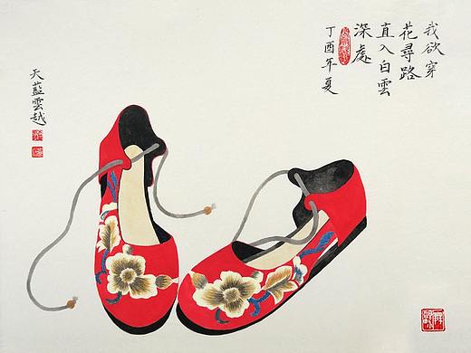 麗江的繡花鞋（個(gè)人主頁-ZMzk4NTM4MjA=） - 繪畫 - 站酷設(shè)計(jì)師天藍(lán)云越原創(chuàng)素材 - 站酷ZCOOL