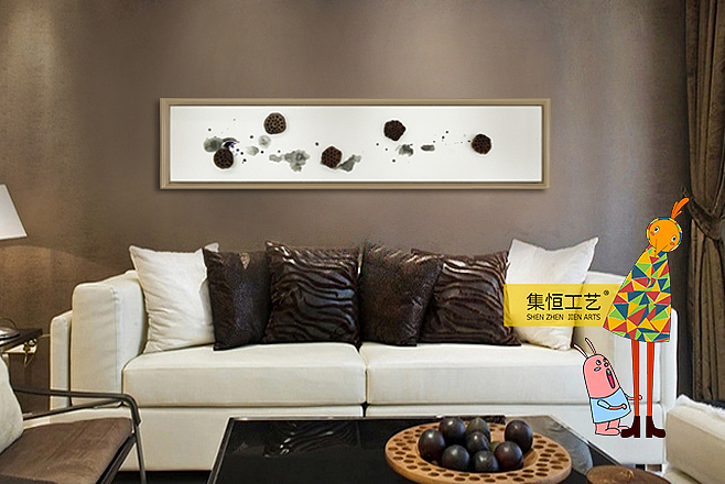 实物画；装饰画、效果图、国画、大堂挂画、饰品、摆件、软装配画、室内设计、整体软装、圆框（图ZNjg2ODEwNDA=） - 工艺品设计 - 站酷设计师集恒工艺实物画原创素材 - 站酷ZCOOL
