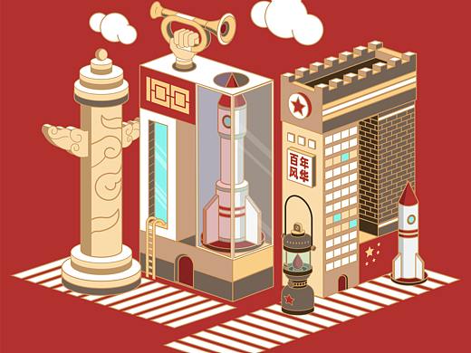2.5D海报 | 庆祝建党一百周年