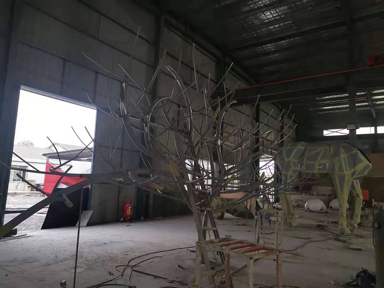 ★-东莞-售楼部【不锈钢雕塑】长颈鹿🦒