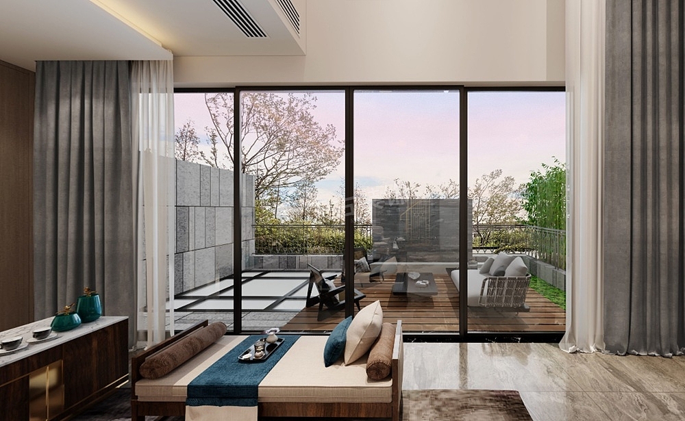 东原湖山樾装修,联排别墅户型设计方案,新中式设计图