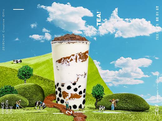 茶饮拍摄。饮品／微缩摄影。小人摄影