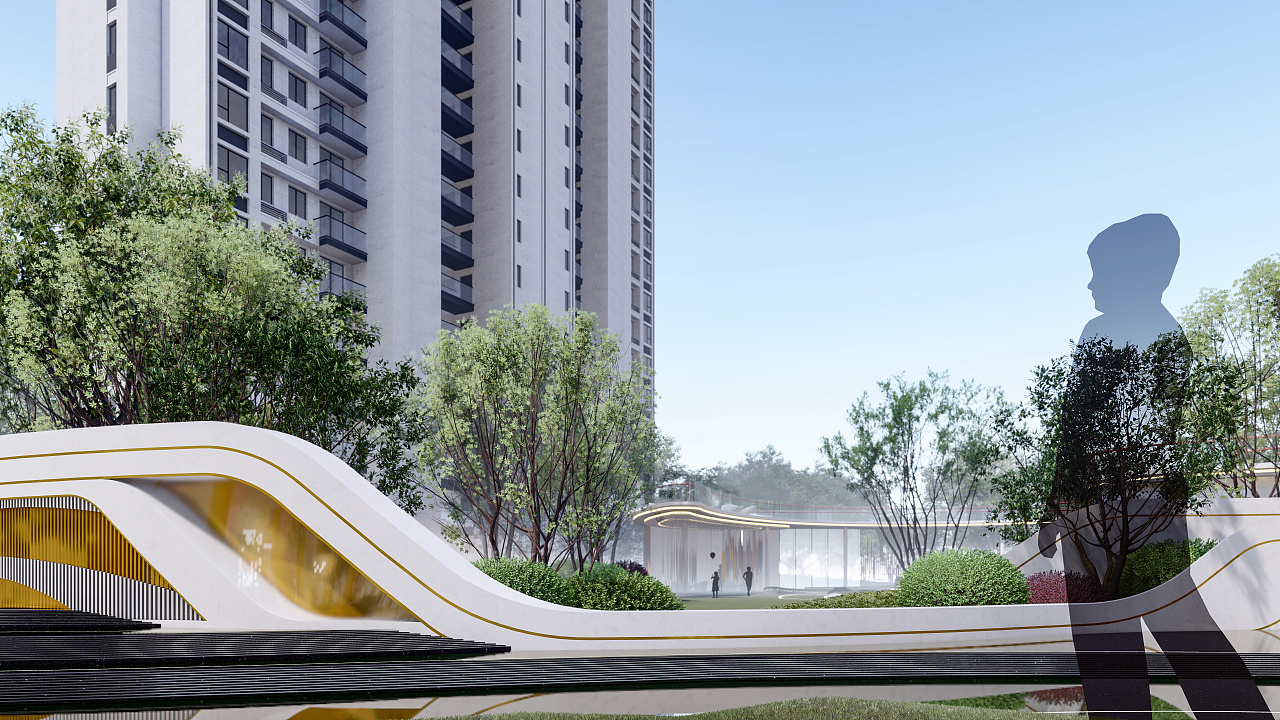 lumion现代住宅大区景观投标概念图