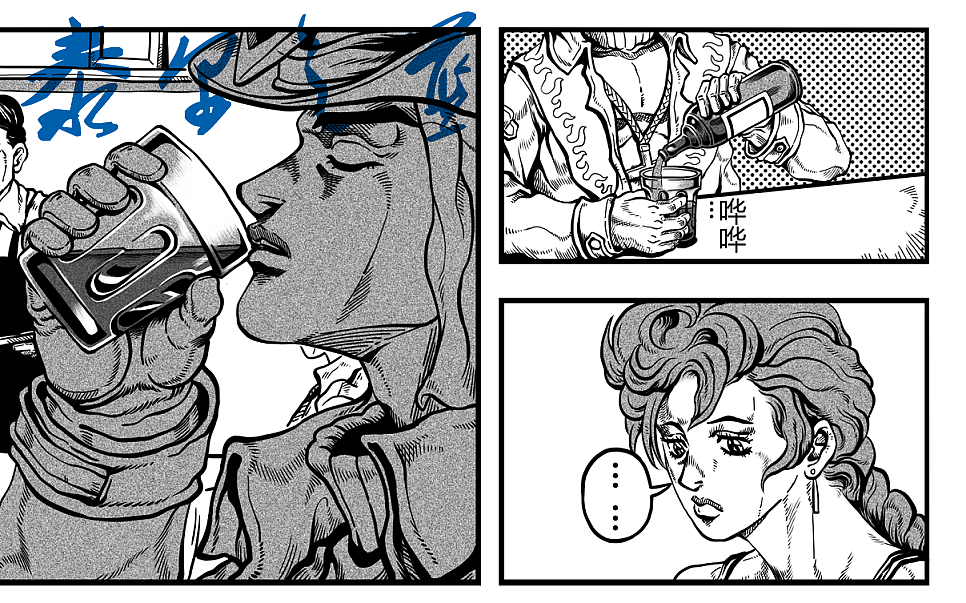 jojo黑白漫画少年漫画泰尔的鲍德温c君精选-吉祥物设计1409泰尔的
