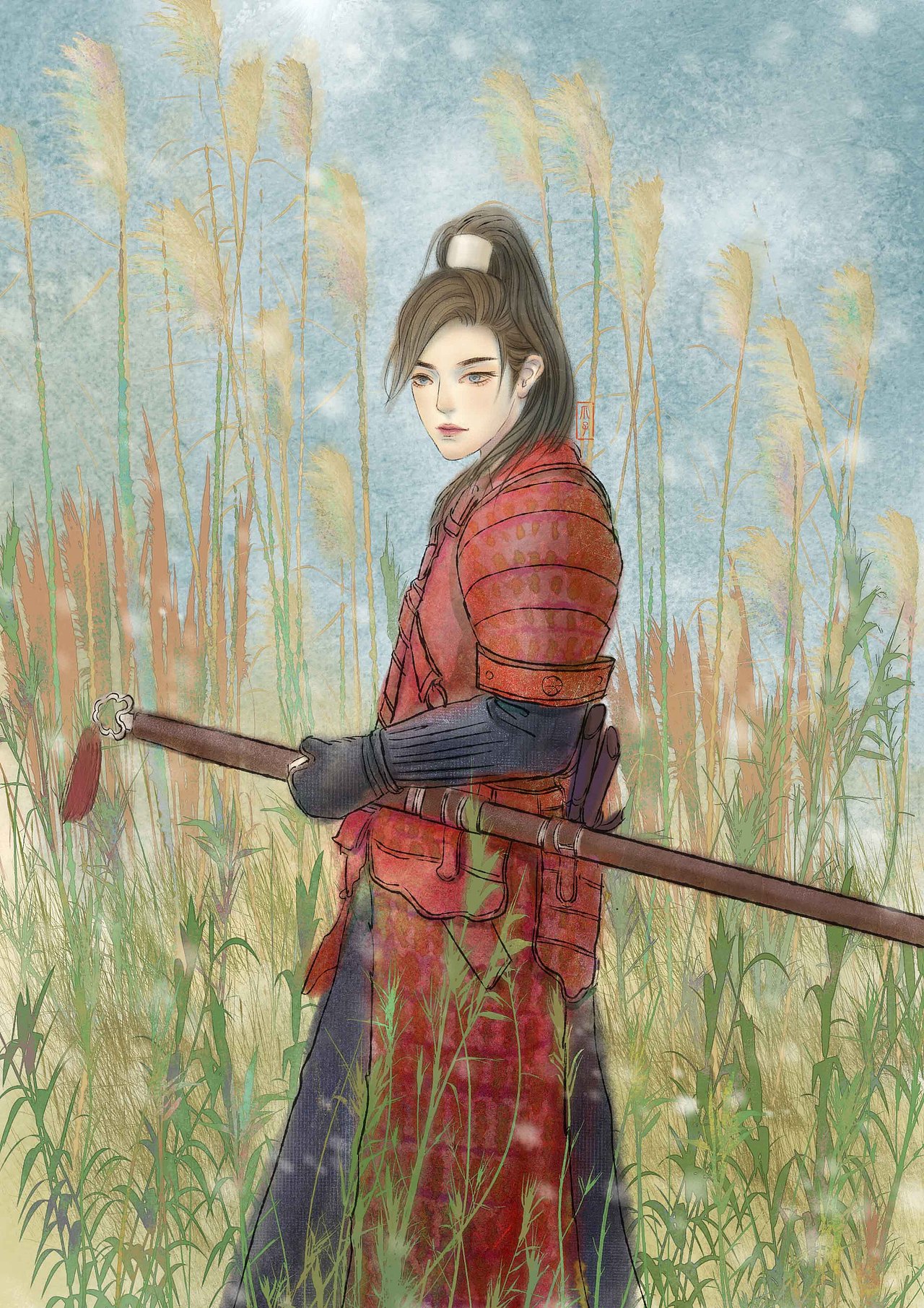 《诗经》系列插画——伯兮（图ZMjA3OTQ1MTk2） - 创作习作 - 站酷设计师爪子呀ZHUAZI原创素材 - 站酷ZCOOL