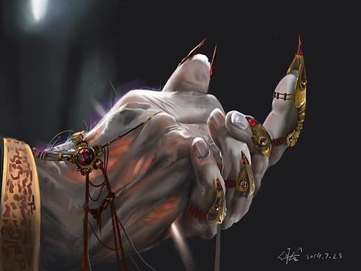 原画练习-老者手厚涂（个人主页-ZNDYxODQwMjQ=） - 游戏原画 - 站酷设计师阮东猫原创素材 - 站酷ZCOOL