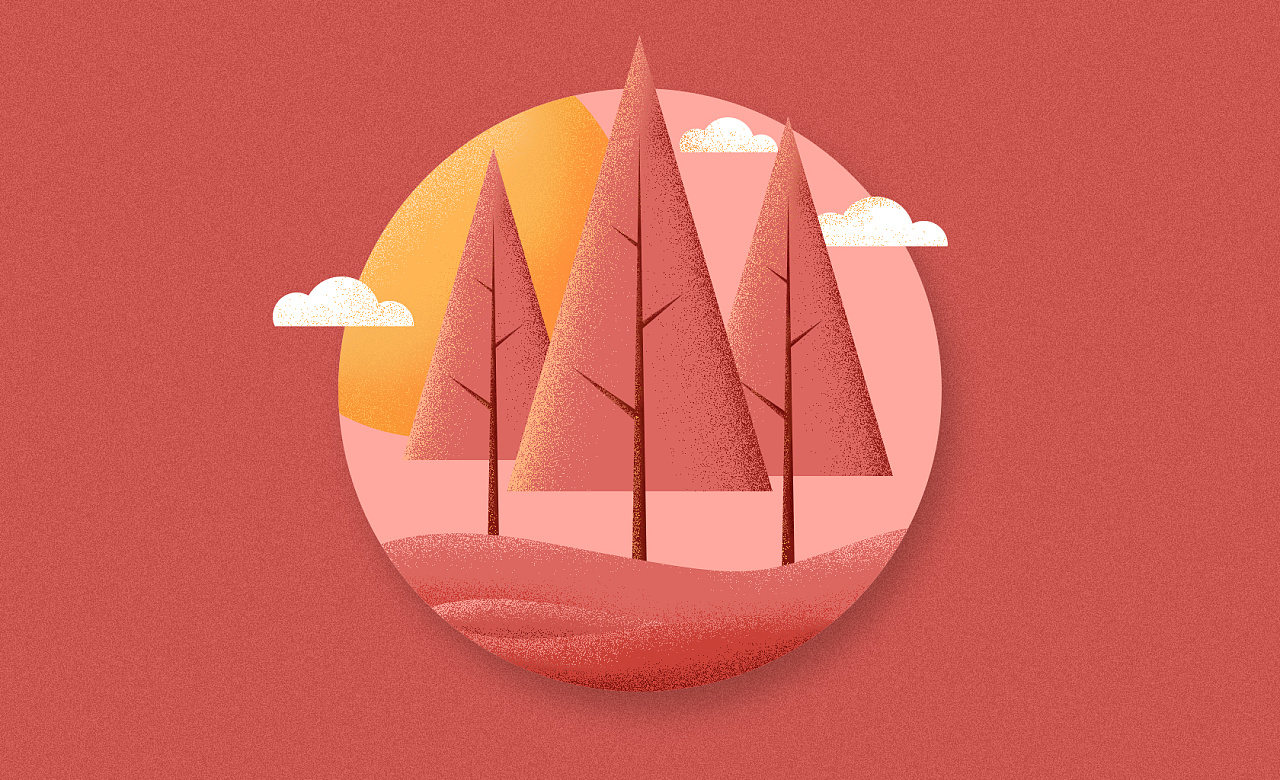 肌理噪点插画练习