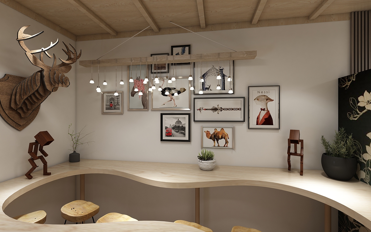 简约日系饮品店设计（图ZMTQ2NjUwMDI4） - 家装设计 - 站酷设计师西宫宫宫原创素材 - 站酷ZCOOL