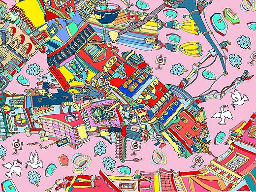 移動城堡（個人主頁-ZMzcwNDU0MzI=） - 新銳潮流插畫 - 站酷設(shè)計師crayon小菠蘿原創(chuàng)素材 - 站酷ZCOOL