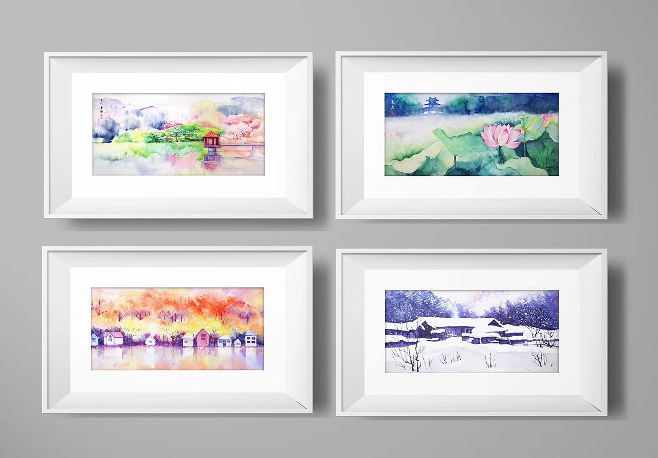 水彩春夏秋冬 · 手绘四季