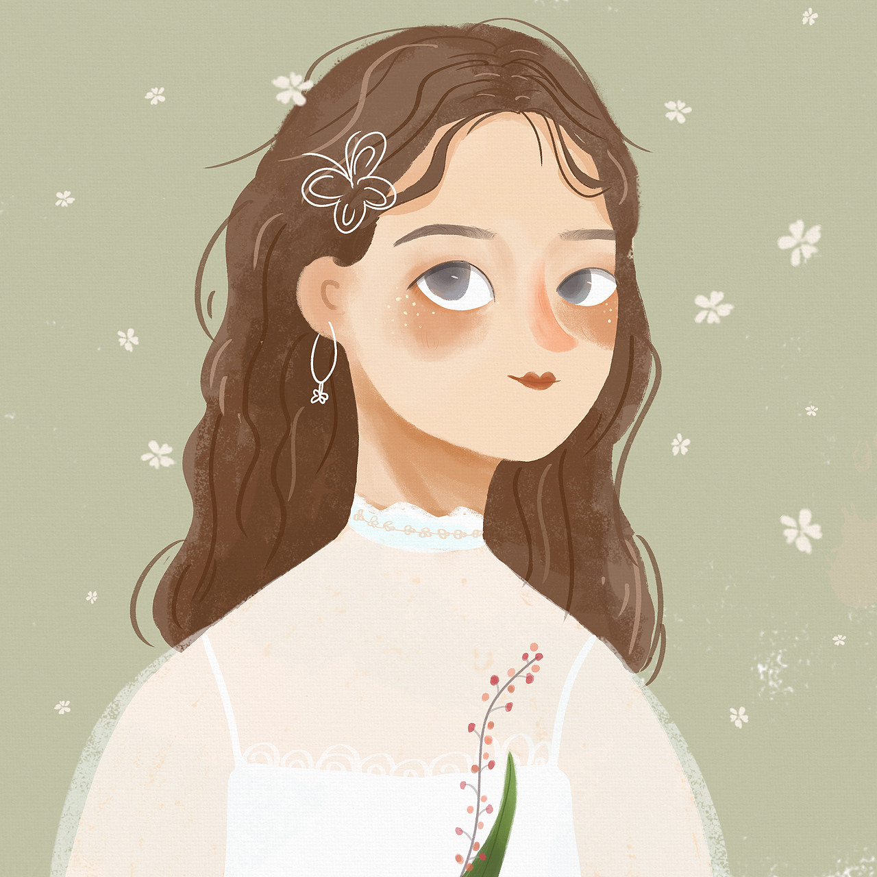 小女孩（图ZMjE4MTIyNTYw） - 艺术插画 - 站酷设计师冰菱l原创素材 - 站酷ZCOOL