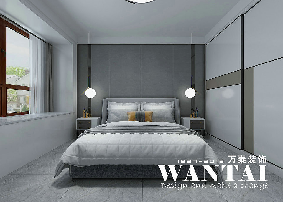 泰安卧龙大观装修 | 142平现代黑白灰风格装修效果图