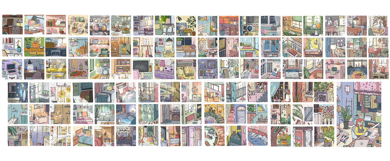 画“家”秀100图（图ZMjM2NzAwMDI0） - 艺术插画 - 站酷设计师芥兰炒牛肉原创素材 - 站酷ZCOOL