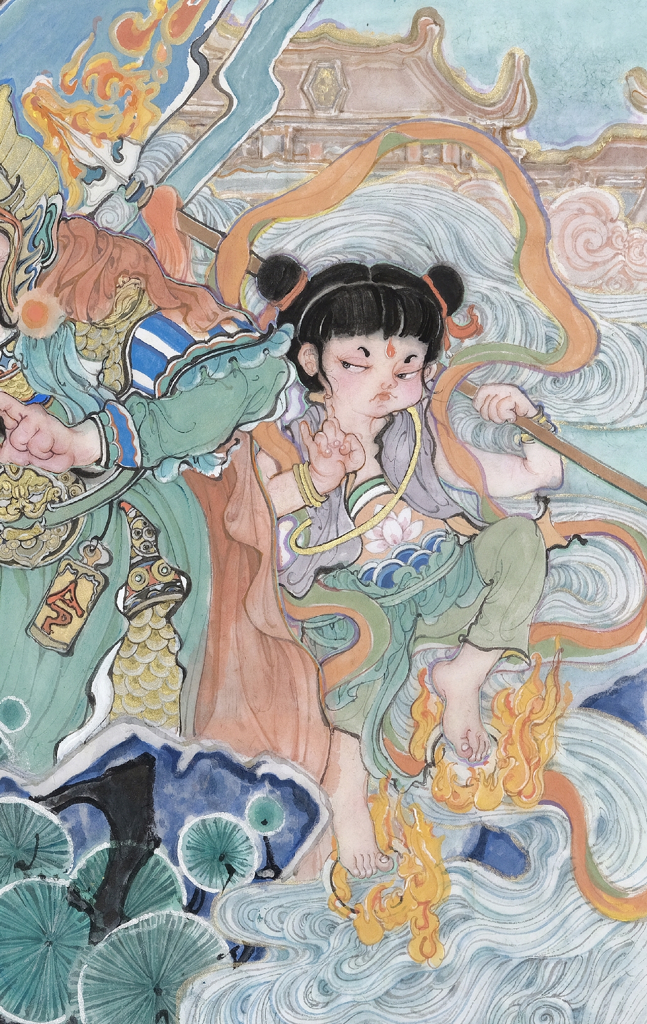 把水墨的一些技法和西游题材进行结合, 大闹天宫>是我之前画的一个