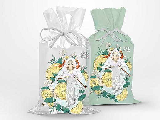 轻食品包装插画