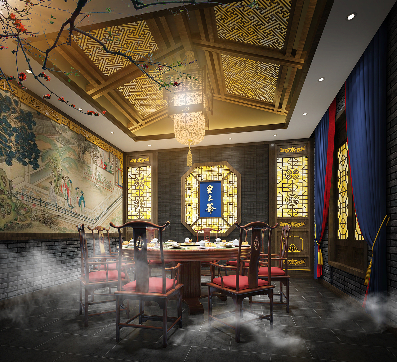 皇三爷火锅 | 餐饮品牌空间设计（图ZMjE5NTkyOTYw） - 家装设计 - 站酷设计师德艺餐饮设计原创素材 - 站酷ZCOOL