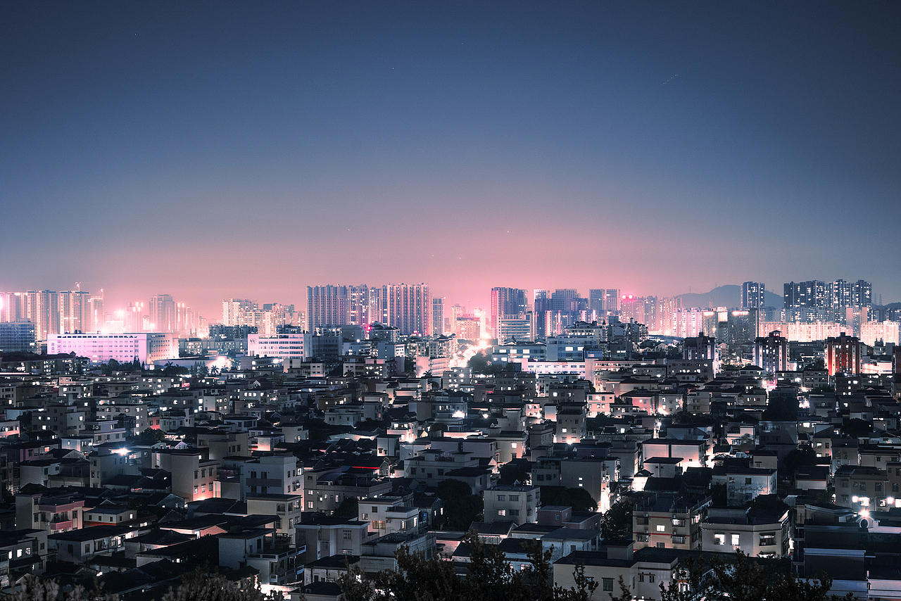 城市夜景广东中山张家边