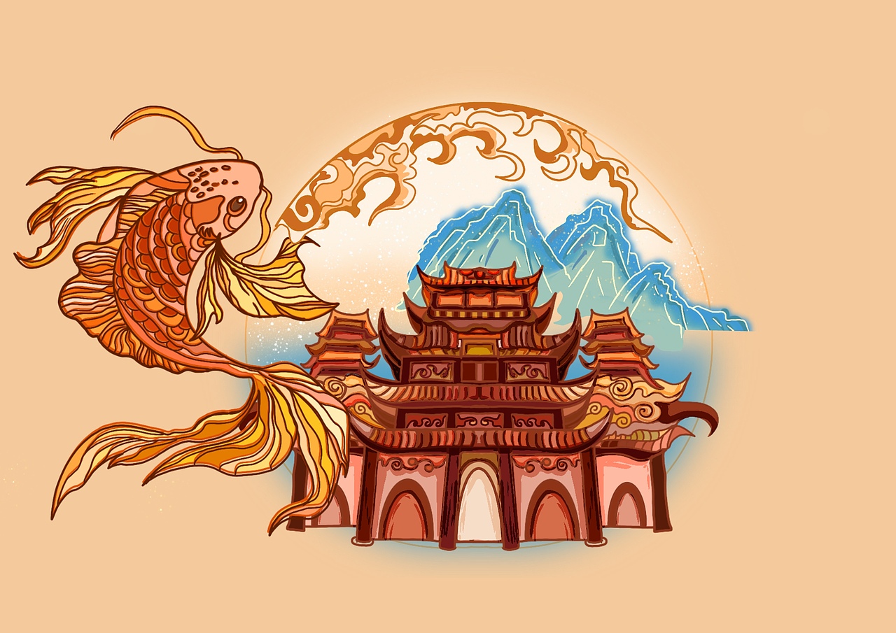 第二幅主视觉插画设计🎨🌊🫧✨🍃