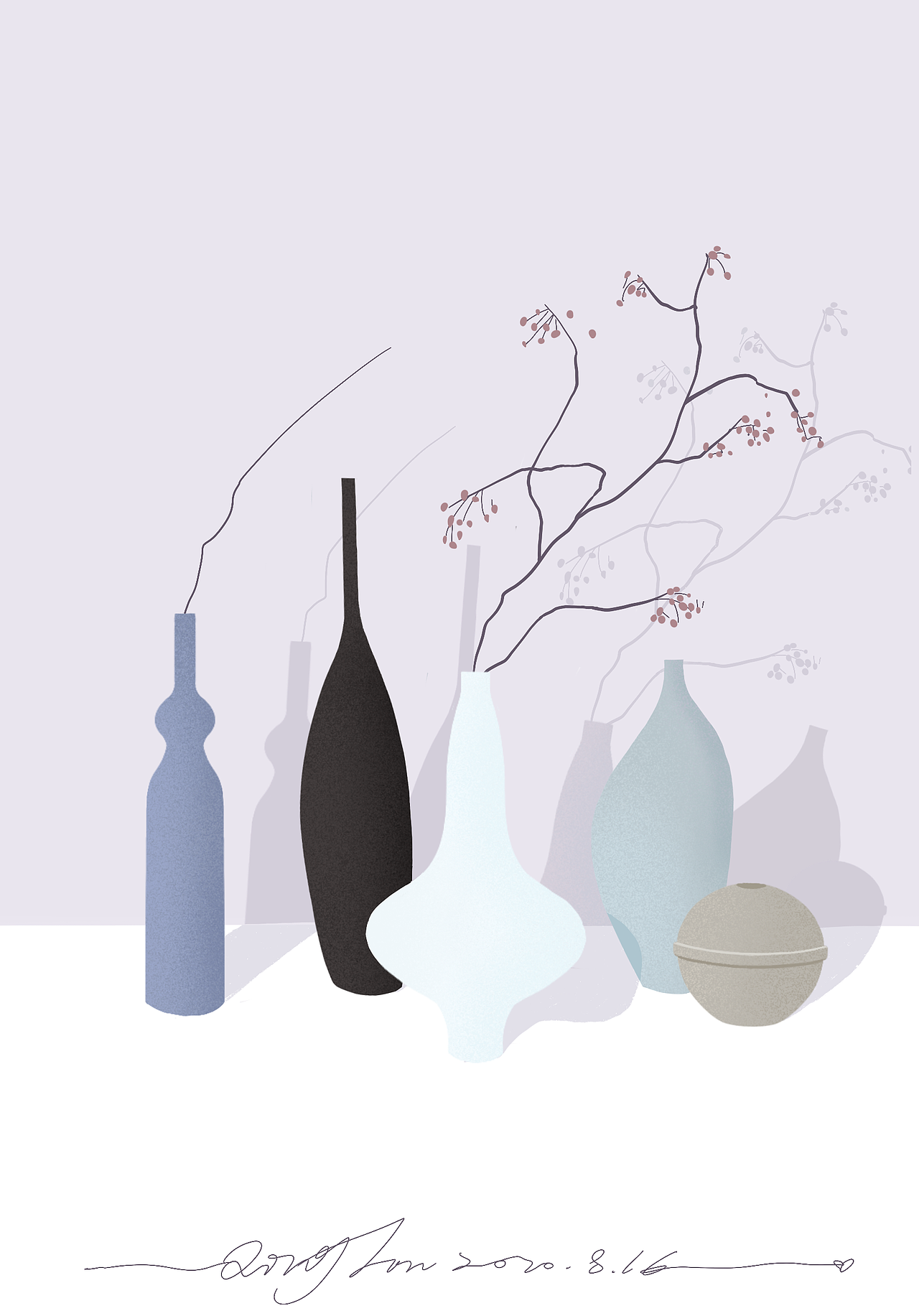 致敬莫兰迪（图ZMjIzMTU5Mzgw） - 商业插画 - 站酷设计师一禾栗子原创素材 - 站酷ZCOOL