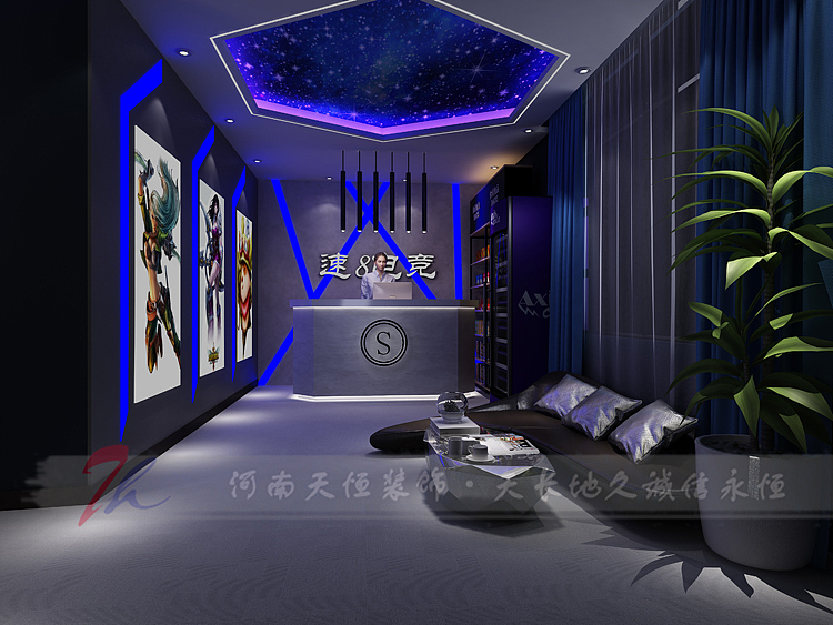 郑州电竞酒店设计案例-速8电竞酒店设计效果图【天恒装饰】
