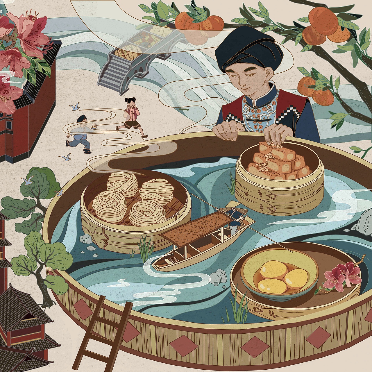 姐夫的小菜 餐厅主题插画