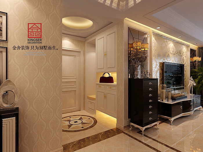 【想象国际小区138㎡三室两厅两卫装修效果图】-金舍装饰-石家庄装修