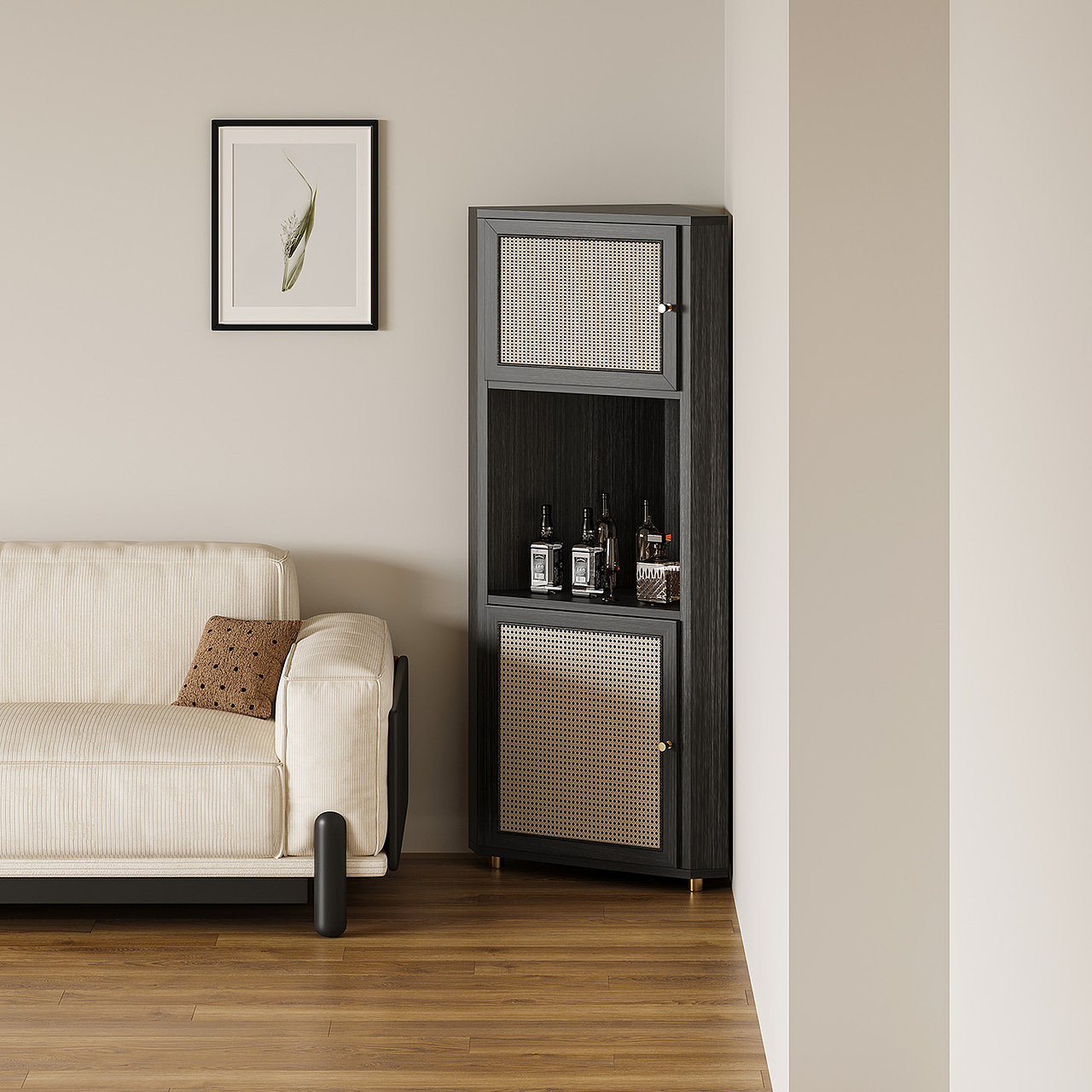 藤编角柜（图ZMzQwOTk2MzUy） - 生活用品 - 站酷设计师川田野产品新闻发原创素材 - 站酷ZCOOL