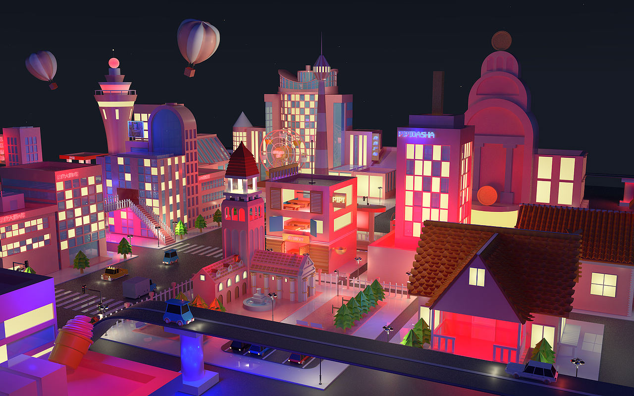一个小城市建模练习（图ZMTE3MTg4MzEy） - 场景 - 站酷设计师橡皮小伙子原创素材 - 站酷ZCOOL