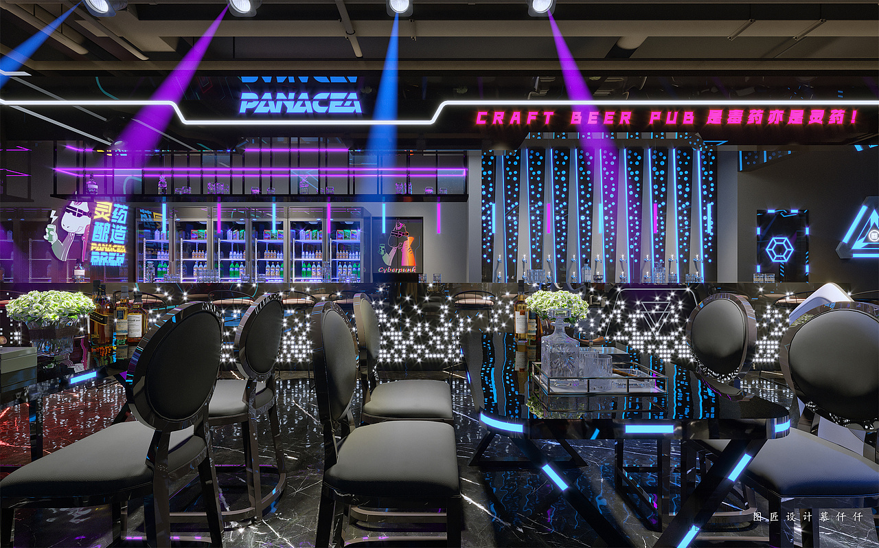 潮玩酒吧这么设计很吸睛!新潮与时尚的碰撞很有氛围!