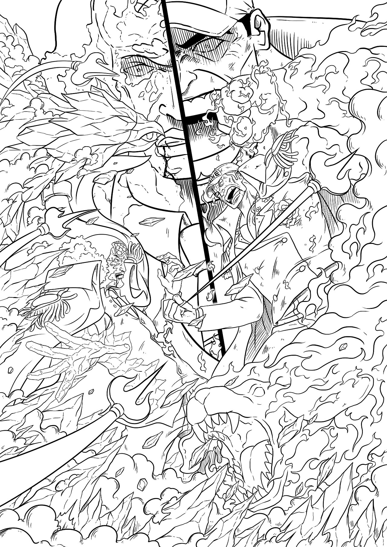 海贼王——冰与火的碰撞（青稚大战赤犬）（图ZMTU1MzA4MjMy） - 创作习作 - 站酷设计师HF的子弹原创素材 - 站酷ZCOOL