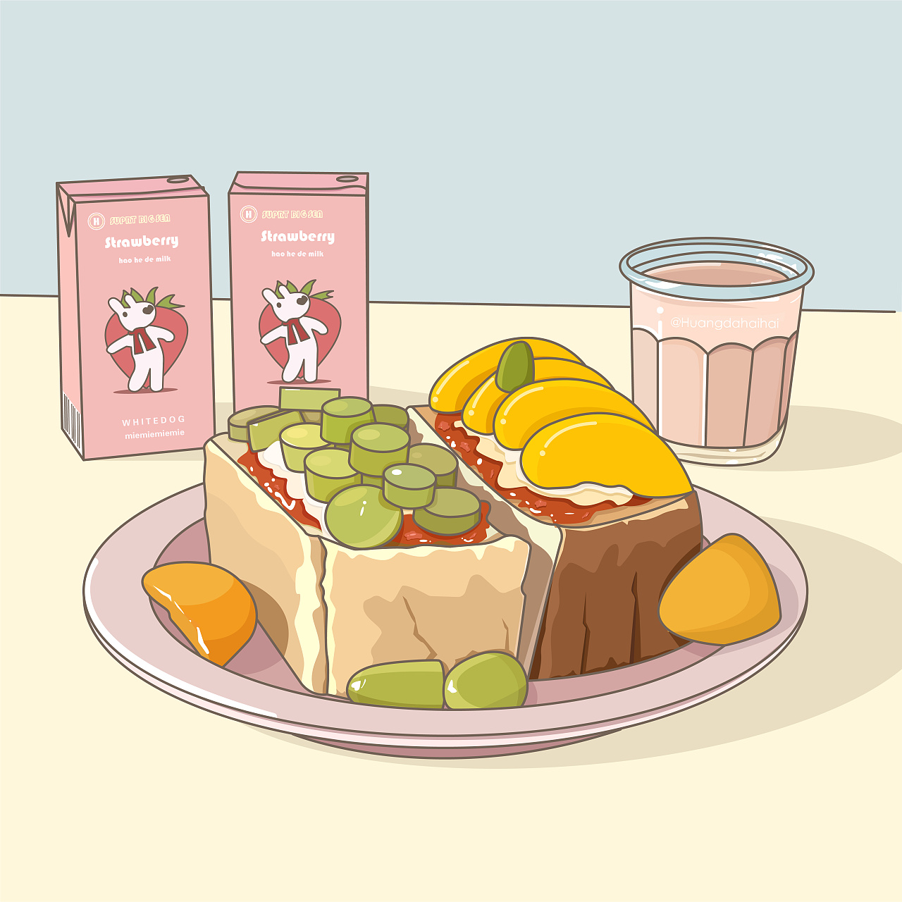 ai美食系列插画