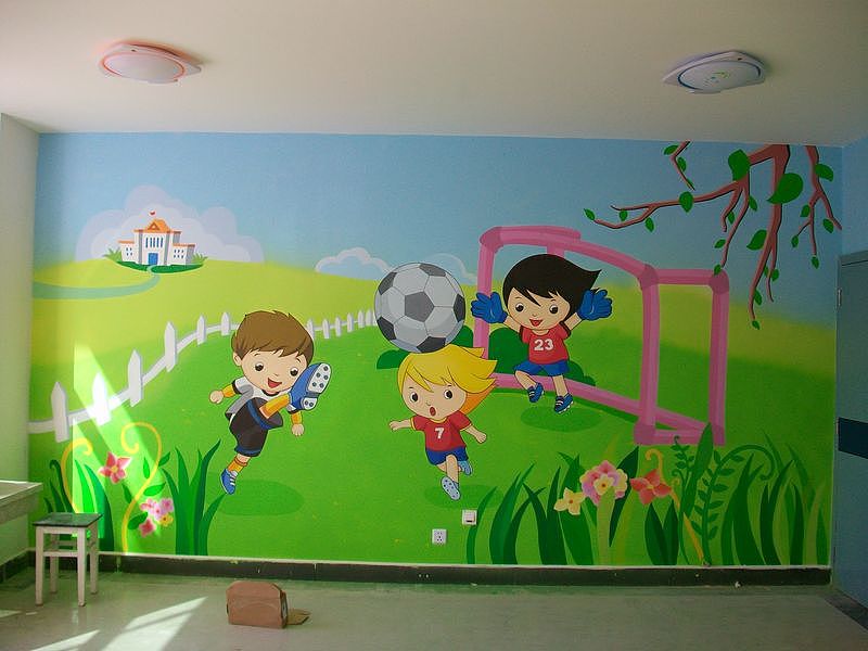 幼儿园丙烯墙画主题墙图片