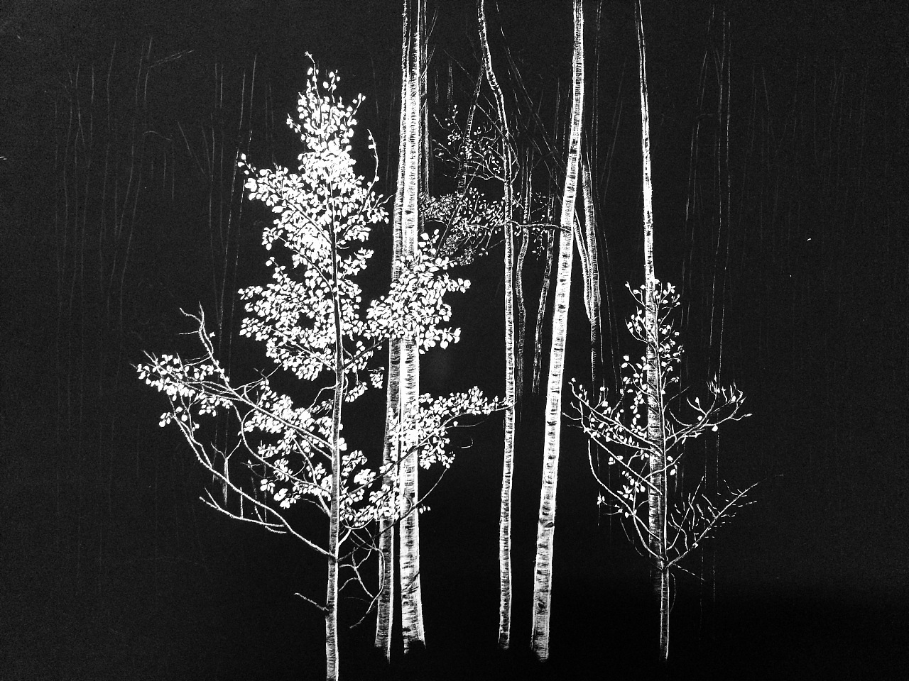 刮画《秋日私语》之一