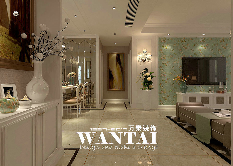 泰安装修公司|泰安智园117平欧式田园装修效果图案例（图ZODg4NTEzODQ=） - 家装设计 - 站酷设计师泰安小胖装修原创素材 - 站酷ZCOOL