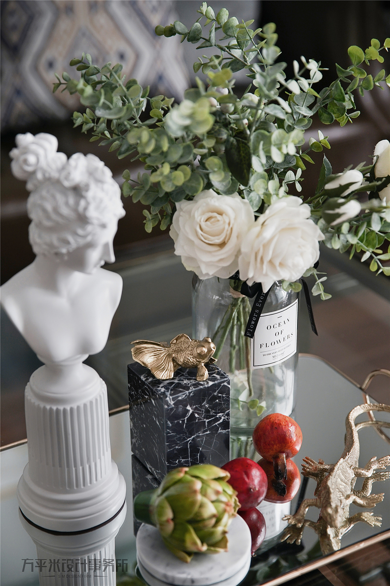 倾慕-实景-淡淡薄荷绿现代美式轻奢平层-方平米设计