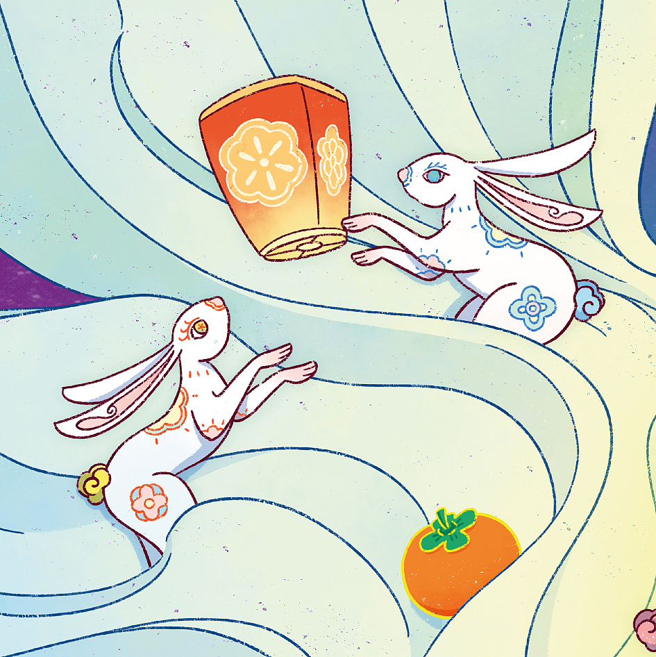 朗廷酒店2023明月饼包装插画设计