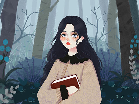 扁平风森系插画 壁纸 原创