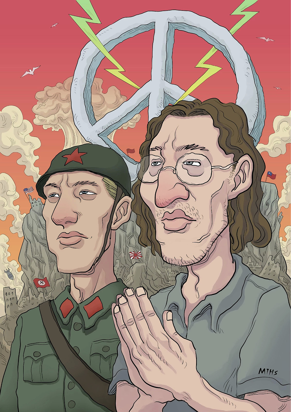 纪念反法西斯战争胜利70周年插画