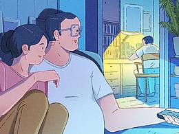 植物天空花卉插画