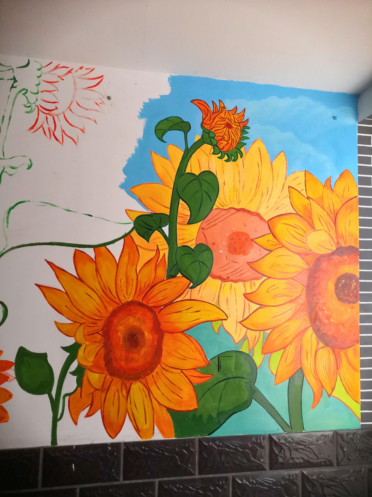 向日葵墙绘