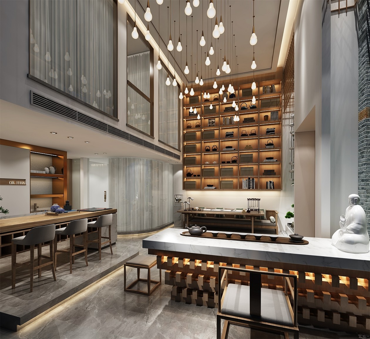 中式 茶楼 会所|空间|商业空间设计|效果图小静_原创作品-站酷(zcool)