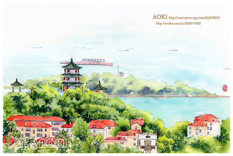 手绘城市系列——《山东青岛》